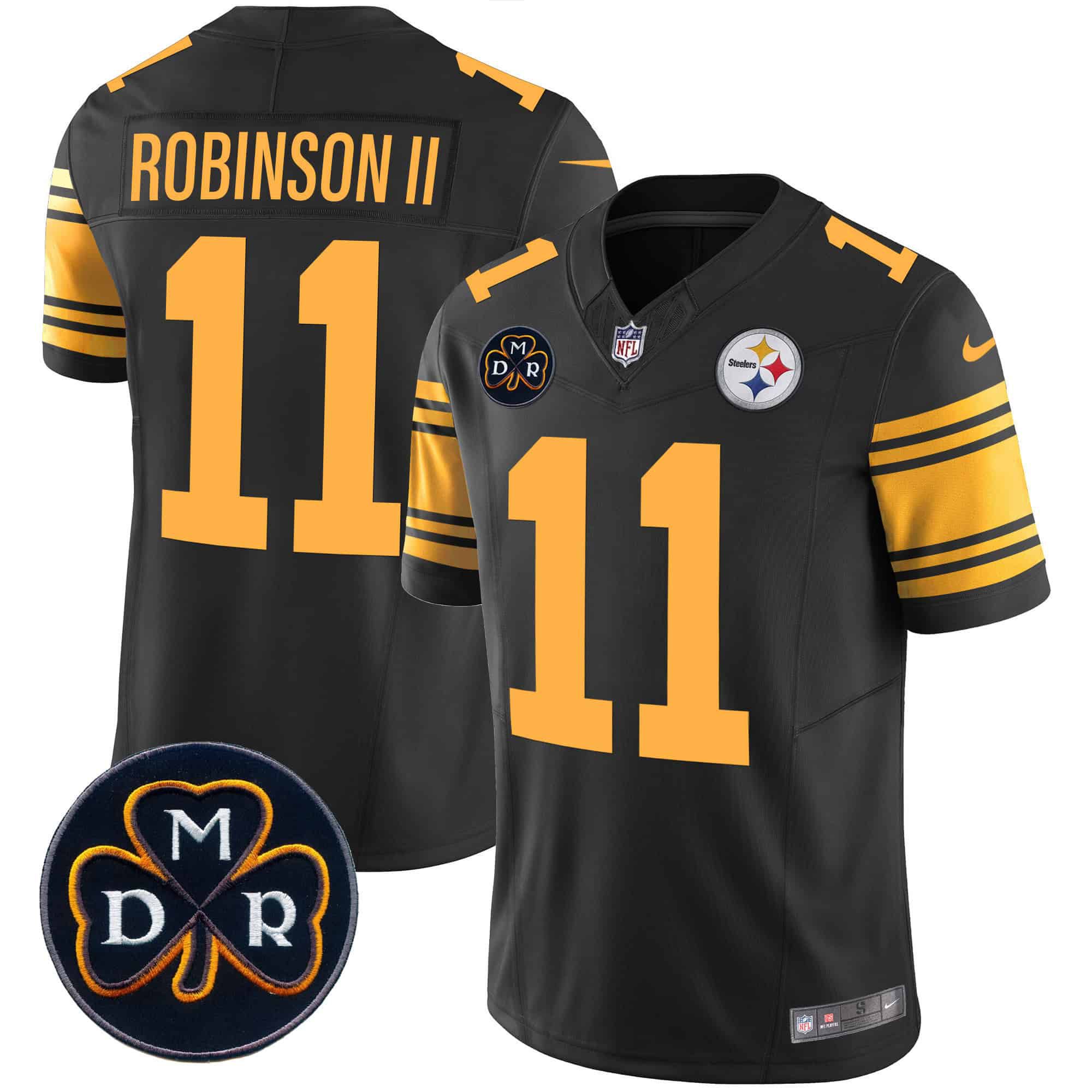 Men Pittsburgh Steelers #11 Robinson ii Black 2024 Nike DMR Patch Vapor Limited NFL Jersey style 2->indianapolis colts->NFL Jersey